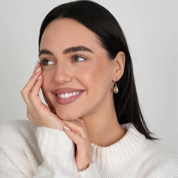 18K Gold Plated Caged Pearl Dangle Earrings for Women Teardrop Jewelry Gift - Picture 4 of 6